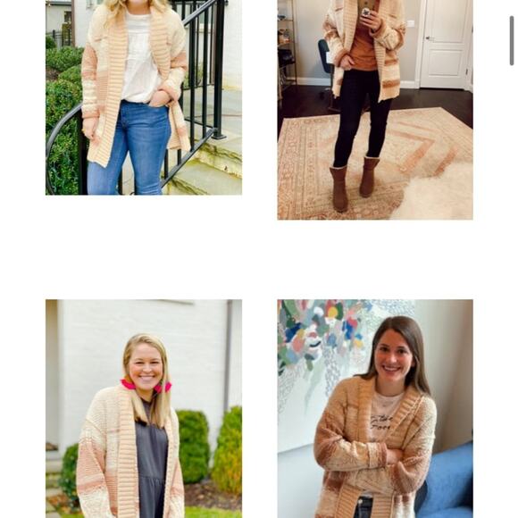 Good Hart by Matilda Jane Duval Knit Tan/Cream Open Cardigan - Picture 9 of 10